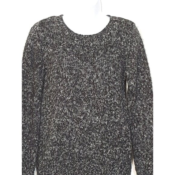 St. John's Bay Womens Sweater Medium Black Long Sleeve Metallic Knit Pullover - Picture 1 of 8